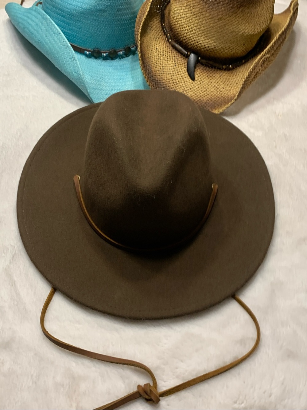 🥳HOST PICK! 🤠Brixton Brown Wool Felt Western Rancher Hat w/Leather Chinstrap